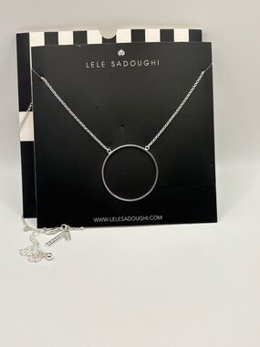 Lele Sadoughi Silver Circle Pendant Necklace